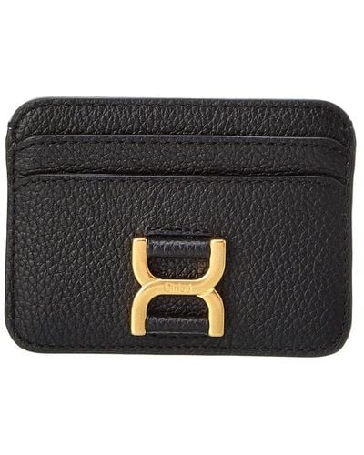 Chloé Marcie Leather Card Case - Black