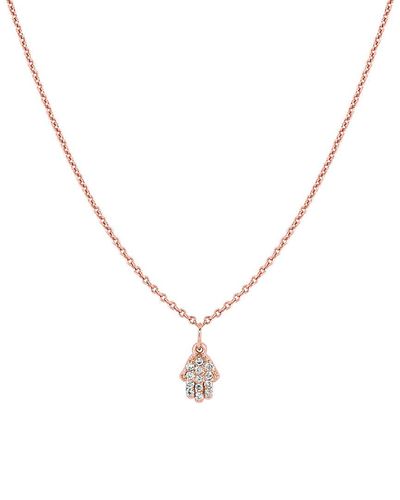 Ariana Rabbani 14k Rose Gold 0.07 Ct. Tw. Diamond Hamsa Necklace - Metallic