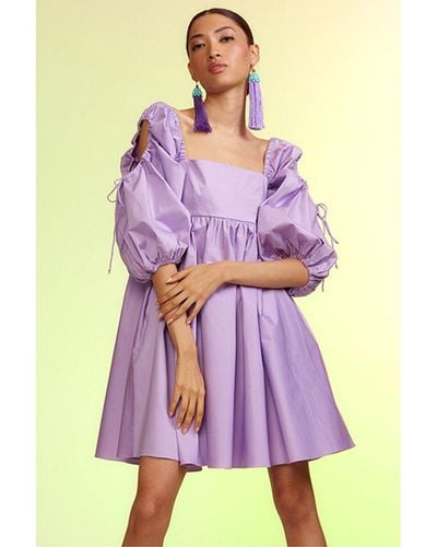 Cynthia Rowley Halle Cold; Shoulder Dress - Purple