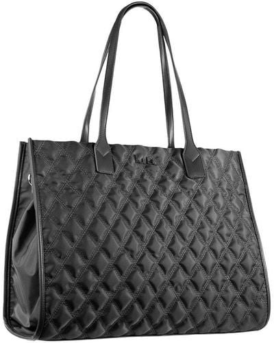 Nicole Miller Quilted Nylon Tote - Black