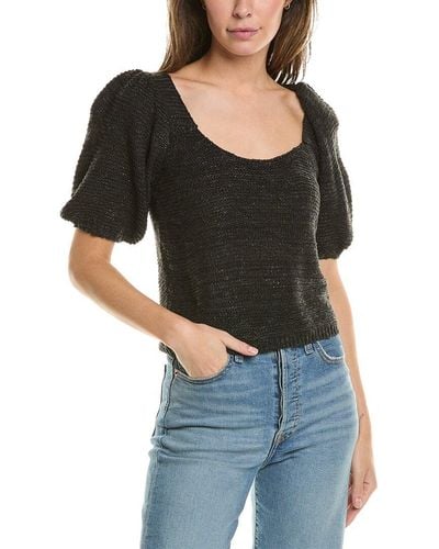 Saltwater Luxe Puff Sleeve Sweater - Black