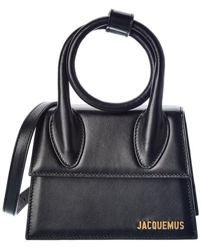 Jacquemus Le Chiquito Noeud Leather Clutch - Black