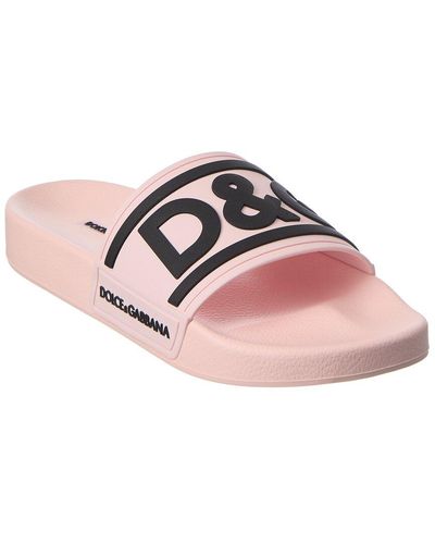 Dolce & Gabbana Logo Rubber Slide - Pink
