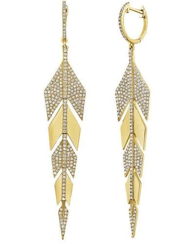 Sabrina Designs 14k 1.20 Ct. Tw. Diamond Feather Dangle Earrings - Metallic