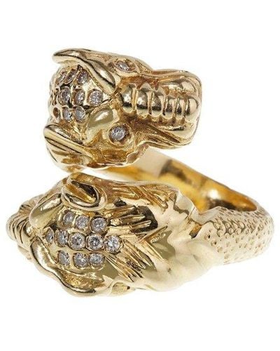 Gucci 18K 0.40 Ct. Tw. Diamond Tiger Ring (Authentic Pre-Owned) - Metallic