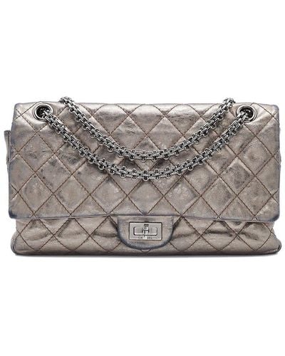 Chanel Metallic Quilted Leather Reissue 2.55 Classic 226 Flap Bag (Authentic Pre-Owned) - Grey