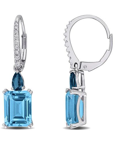 Rina Limor 14k 6.13 Ct. Tw. Diamond & Gemstone Earrings - Blue