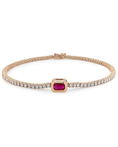 Sabrina Designs 14k Rose Gold 3.40 Ct. Tw. Diamond Tennis Bracelet - White
