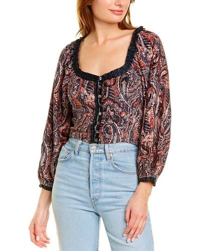 Free People Dare Me Blouse - Blue