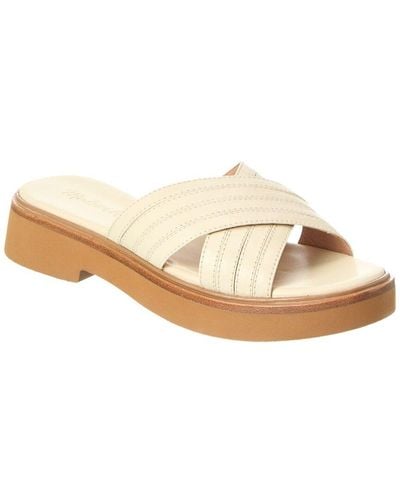 Madewell Pieced Crisscross Leather Slide - White
