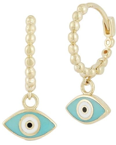 Ember Fine Jewelry 14k Evil Eye Huggie Earrings - White