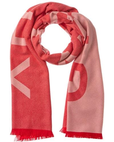 Givenchy Logo Wool Scarf - Red