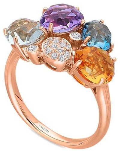 Kallati 14K Rose 3.15 Ct. Tw. Diamond & Gemstone Ring - Pink