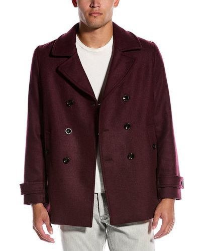 Ted Baker Wool-blend Peacoat - Red