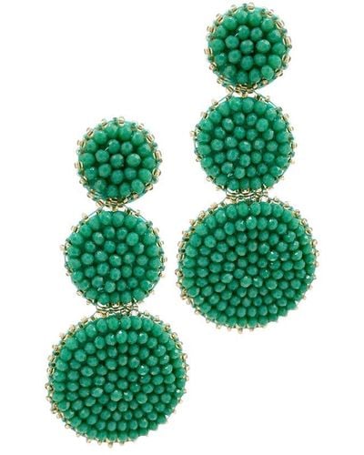 Adornia 14k Plated Statement Earrings - Green