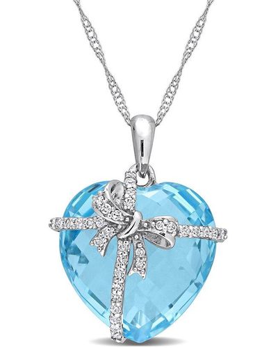 Rina Limor 10k 14.63 Ct. Tw. Diamond & Blue Topaz Necklace