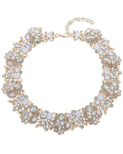 Eye Candy LA Glass Crystal Ivy Golden Hour Collar Necklace - Metallic