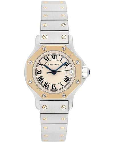 Cartier Santos Octagon Watch, Circa 2000S (Authentic Pre-Owned) - Metallic