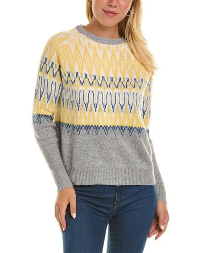 Forte Cozy Nordic Crewneck Cashmere Sweater - Gray