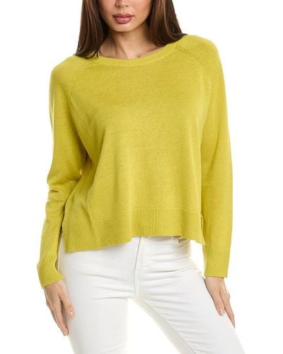 Eileen Fisher Raglan Sleeve Linen-blend Pullover - Yellow