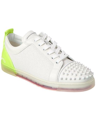 Christian Louboutin Fun Louis Junior Spikes Leather Sneaker - White