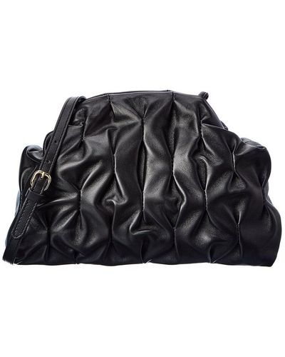 Persaman New York Embelie Leather Shoulder Bag - Black