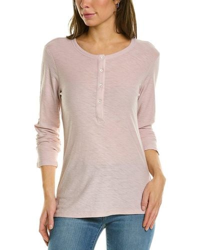 James Perse Jersey Henley Top - Gray