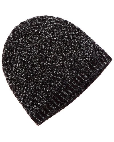 Sofiacashmere Lurex Lattice Stitch Cashmere-blend Hat - Black