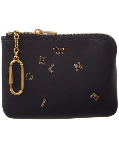 Celine Céline Solo Leather Coin Purse - Black