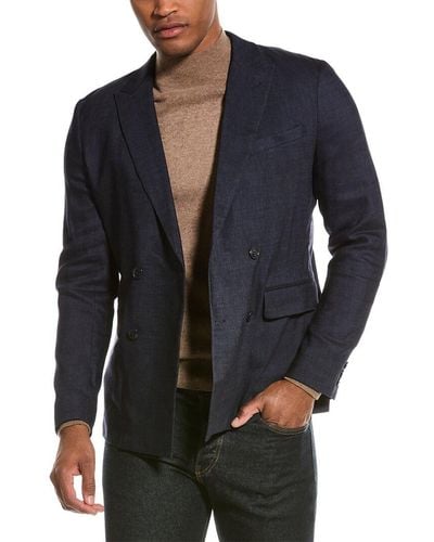 Ted Baker Shutton Wool & Linen-blend Blazer - Blue