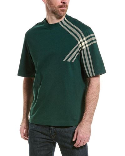Burberry Check Sleeve T-shirt - Green
