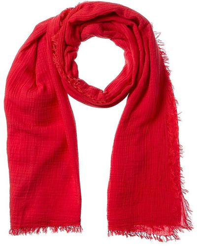 Saachi Solid Fringed Scarf - Red