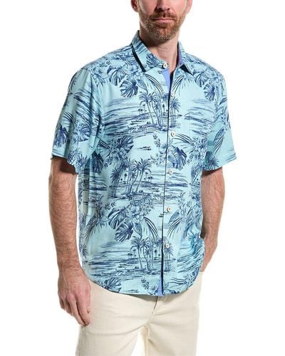 Tommy Bahama Beach Bluff Silk Shirt - Blue