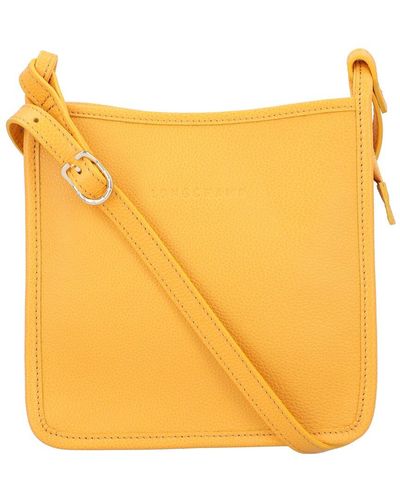 Longchamp Le Foulonne Small Leather Crossbody - Yellow