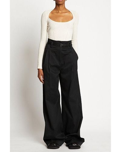 Proenza Schouler Twill Wide Leg Pant - White