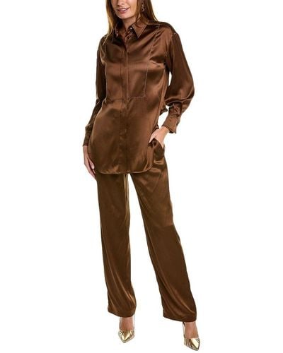 Brunello Cucinelli Silk-blend Jumpsuit - Brown