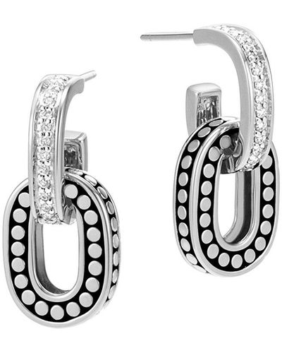 John Hardy Silver 0.25 Ct. Tw. Diamond Dot Earrings - White