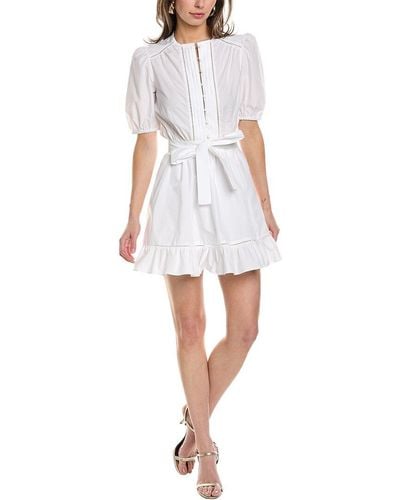 Ba&sh Puff Sleeve Mini Dress - White