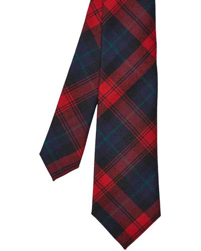 J.McLaughlin Machilachan Tartan Wool & Silk-blend Tie - Red