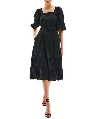 BGL Silk-Blend Midi Dress - Black