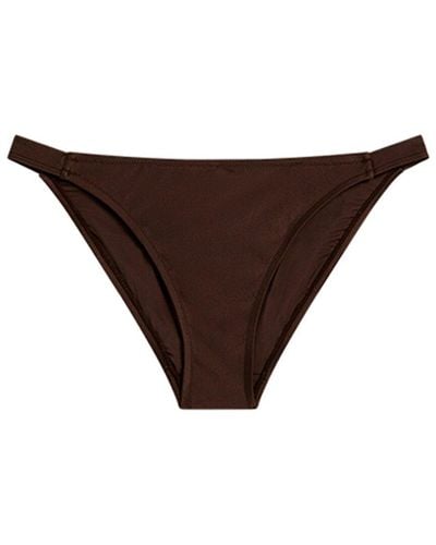 Reiss Raquel Plain Pleat Bikini Bottom - Brown