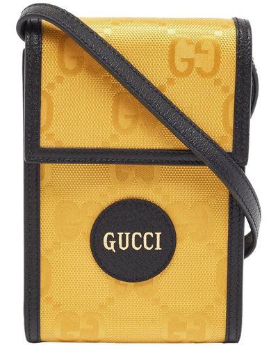 Gucci Leather & Nylon Mini The Grid Crossbody (Authentic Pre-Owned) - Black