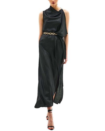 BGL Silk-Blend Midi Dress - Black