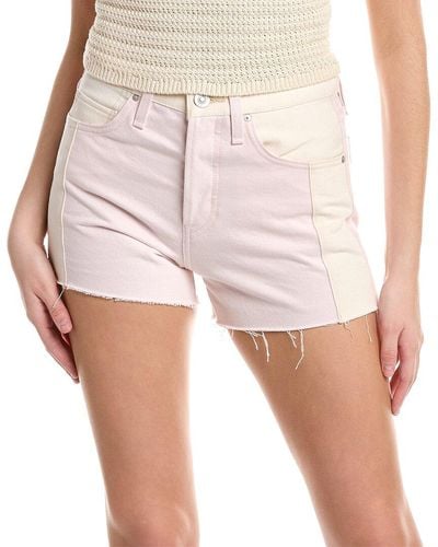 Hudson Jeans Lori Egret & Light Pink High-rise Short Jean