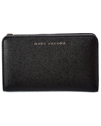 Marc Jacobs Caviar Leather Compact Wallet - Black