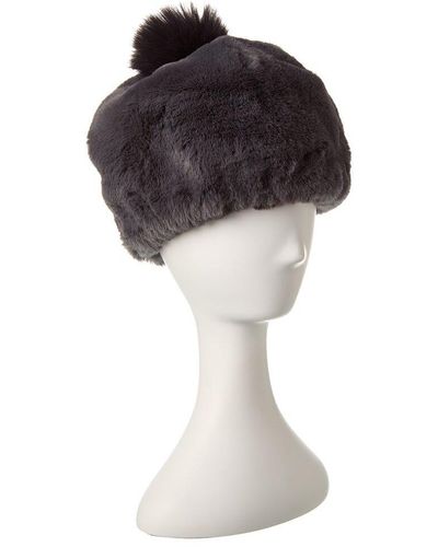 Adrienne Landau Pom Hat - Gray