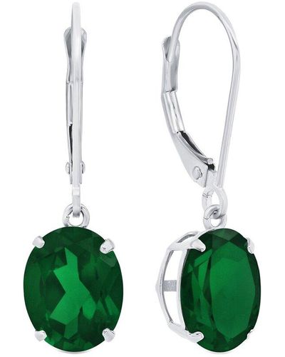 MAX + STONE Max + Stone 14k 4.00 Ct. Tw. Created Emerald Dangle Earrings - Green