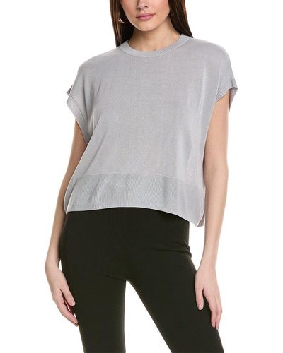 Vince Camuto Dropped-shoulder Top - Gray