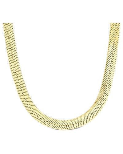 Sterling Forever 14k Plated Herringbone Necklace - Metallic
