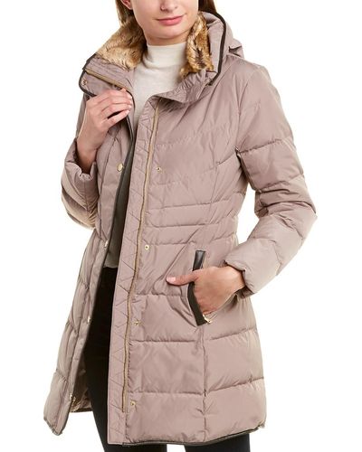Cole Haan Quilted Down Coat - Pink